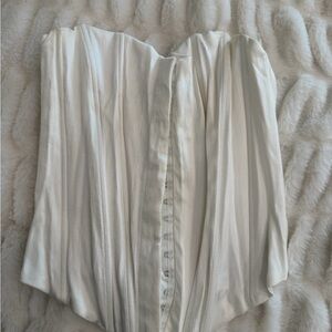 Zara Cream Strapless Corset Top